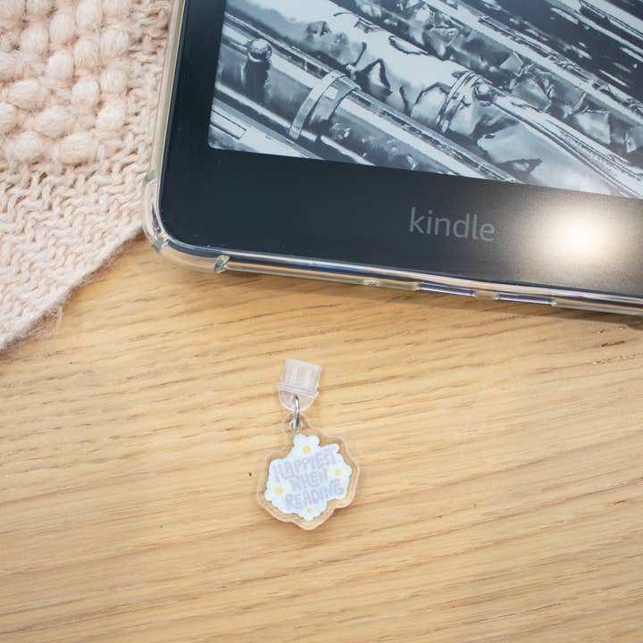 Happiest When Reading - USB-C Charm for wholesale by Little Inklings LTD