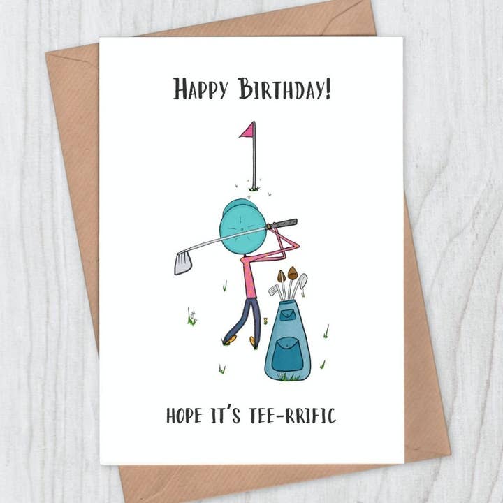 TEE-rrific Golf Birthday Card for wholesale by Lou Longworth