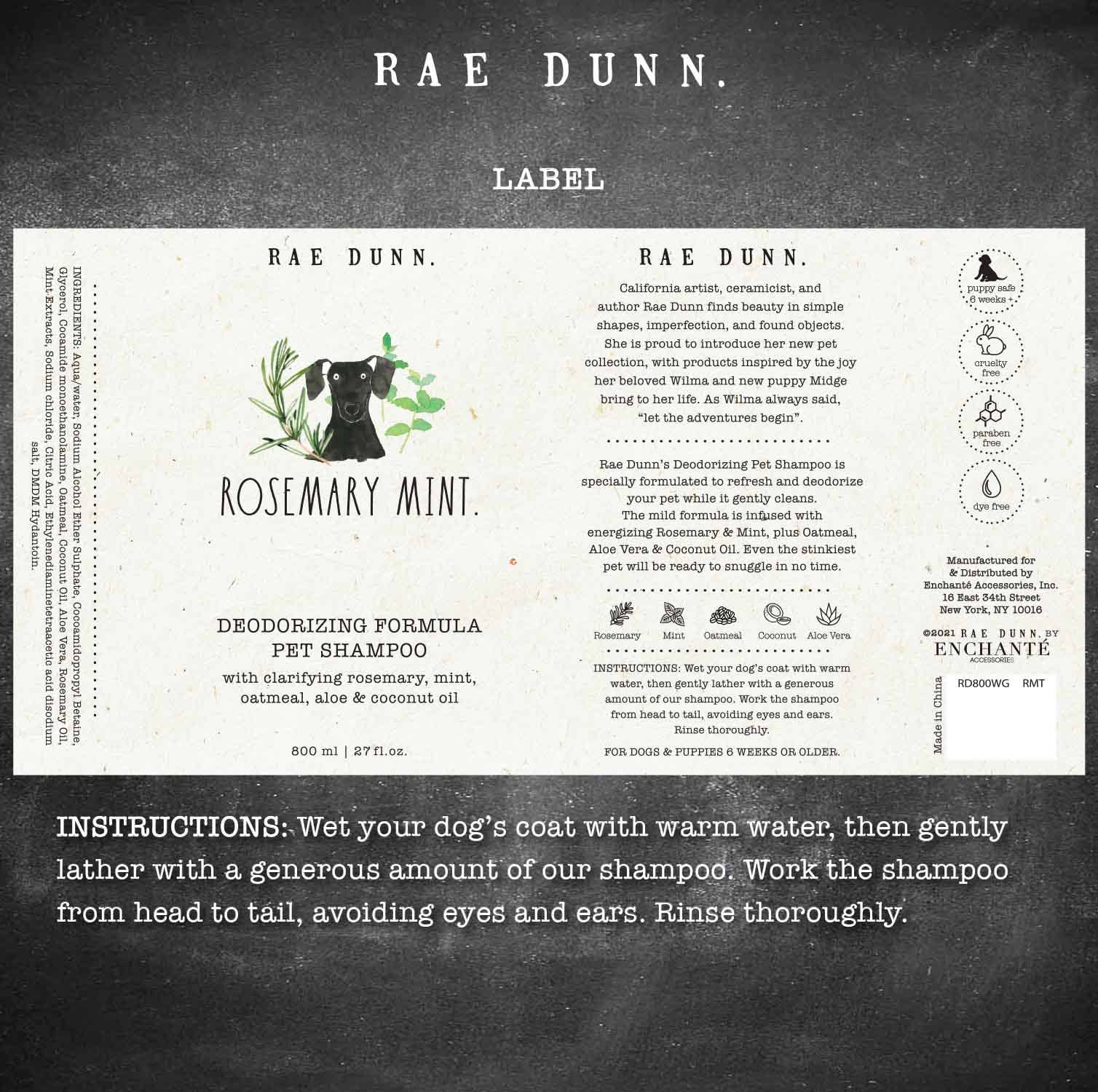 Precious Tails - Wholesale Pet Shampoo - Dog - Rae Dunn Pet Shampoo Wilma's Garden - 800ml14