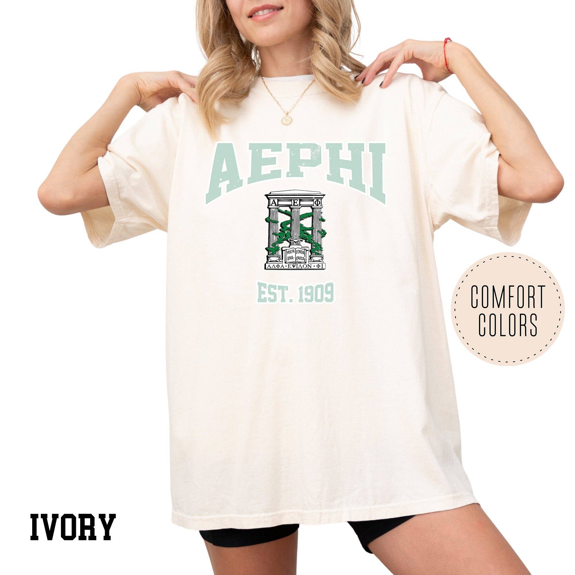 Kite and Crest - Vendita all'ingrosso Maglietta serigrafata - Donna - Maglietta della confraternita Legacy Luxe Comfort Colors2