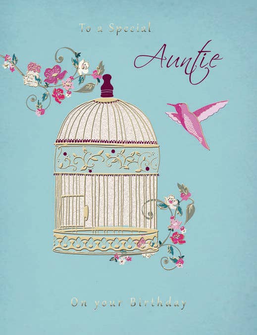 Piccadilly Greetings – wholesale Birthday card – Birthday Card, Auntie, Bird And Cage0