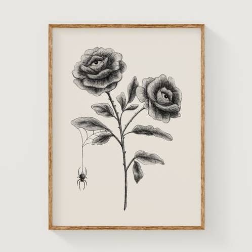 Impression d'art fine Rose et Araignée pour la vente par Steph Marie Art