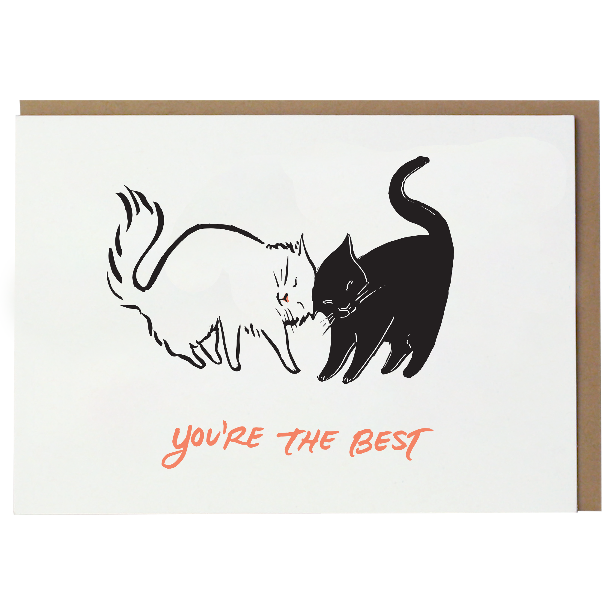 Smudge Ink - Wholesale Friendship Card - Nuzzling Cats Friendship Card0