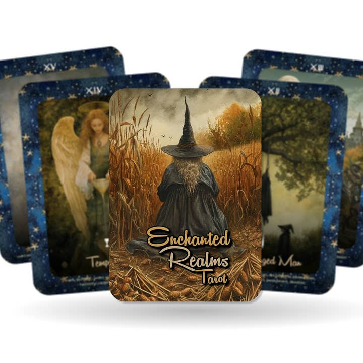 Ibiza Tarot USA – Engroshandel Tarotkort – Enchanted Realms Tarot - 78 kort - Tarotdæk til spådom og divination - Visdommen fra heksen i dine hænder3