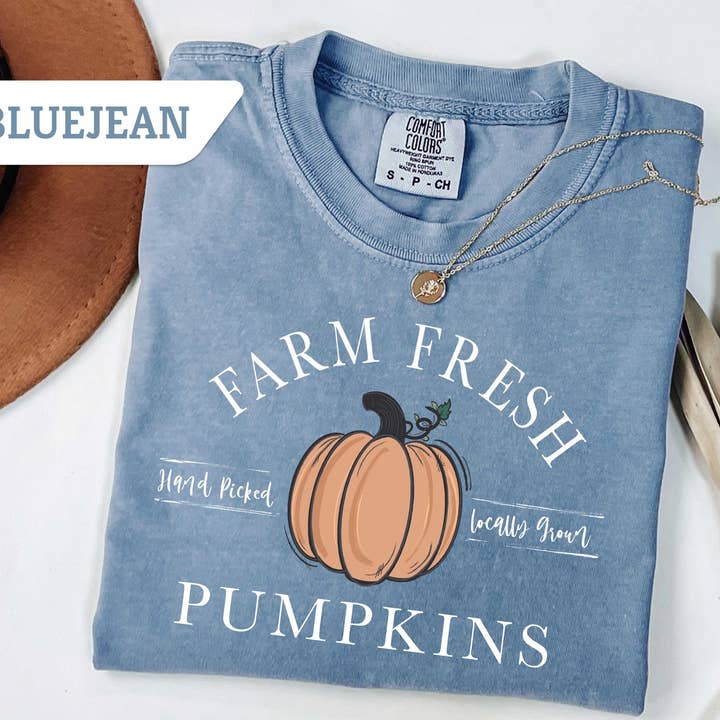 Boerderijverse Pompoenen Comfort Colors Shirt, Schattige Herfstsweater voor wholesale door Glaime