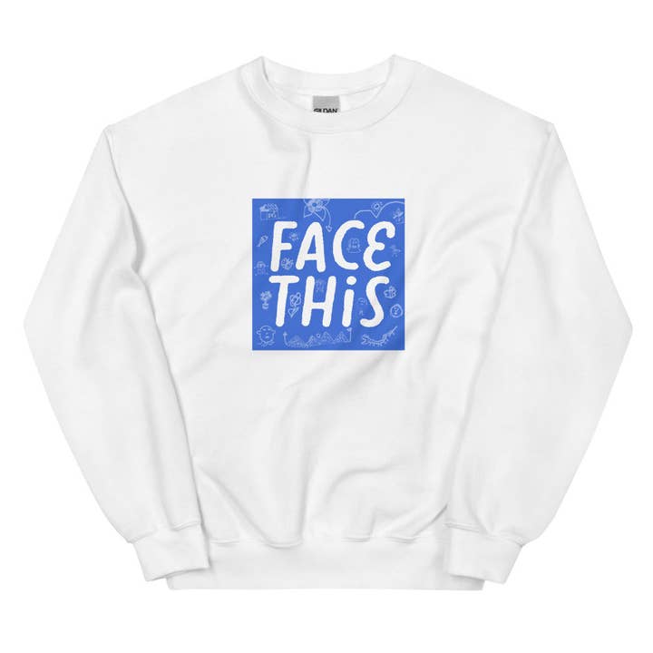 Face This Logo Sweater - Blue for wholesale by Face This