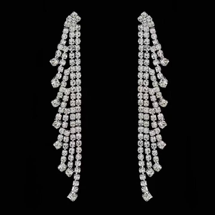 NY Jewelry House – Engroshandel Hængeøreringe og creoløreringe – Rhinestone frynser øreringe1