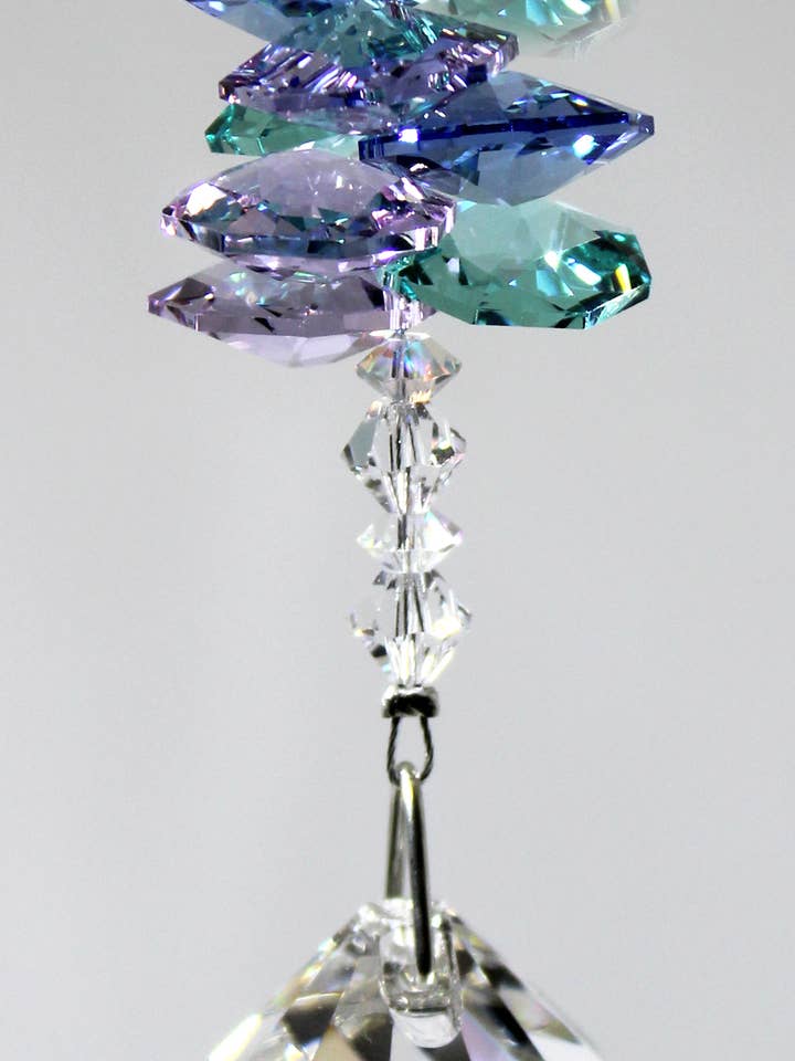 Northern Lights Octagon Strand Suncatcher with Faceted Ball for wholesale by Silver Deer Crystal