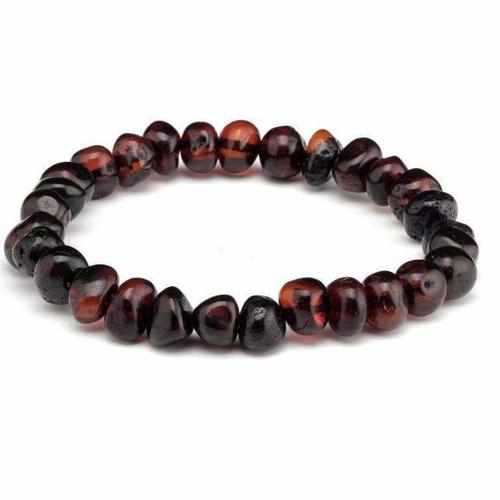 Adult Blackforest Dark Cherry Baltic Amber Stretch Bracelet for wholesale by Love Amber x