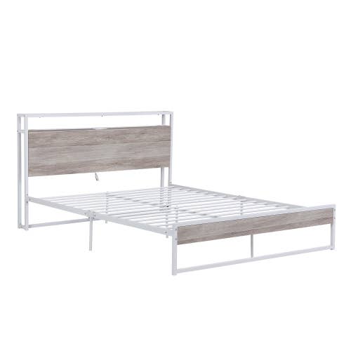 VTNG50 - Wholesale Bedroom Furniture - Queen Size Metal Platform Bed Frame with Sockets, USB Ports19