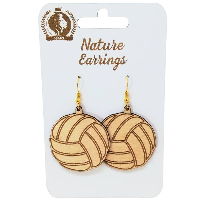 Nature earrings - Wooden earrings - Volleyballs for wholesale by Atiladecor, Artesanato Lda