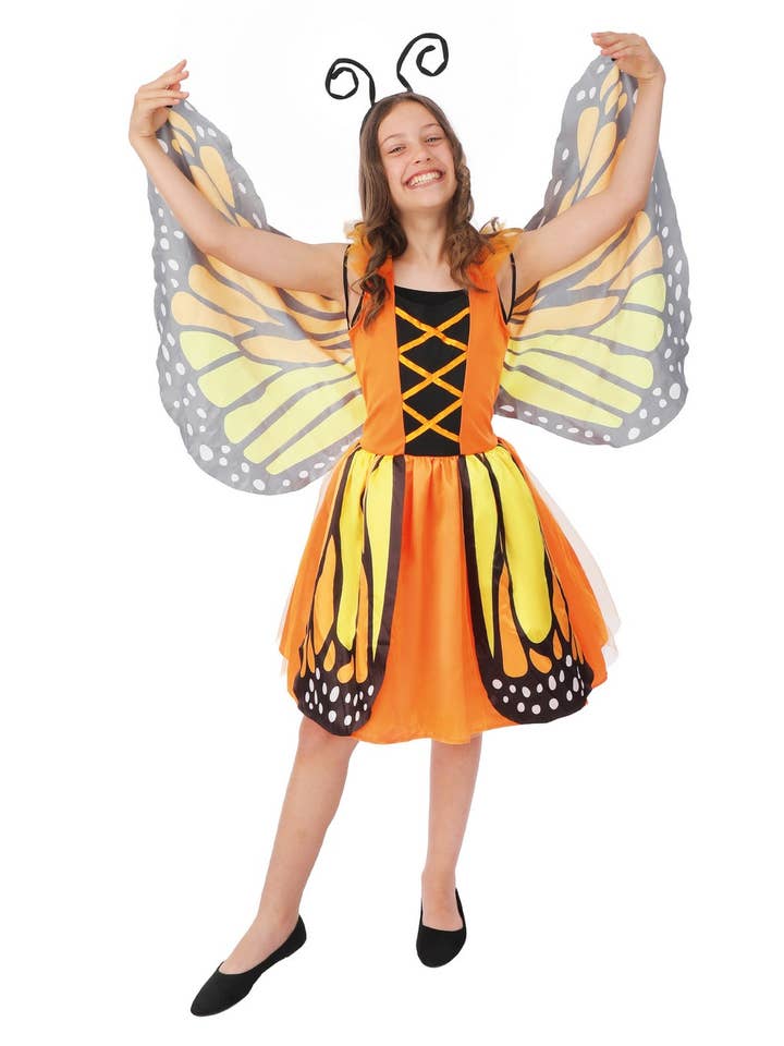 Schmetterlingskostüm - orange - Kinder - 5/6 Jahre für den Großhandel von P'tit Clown