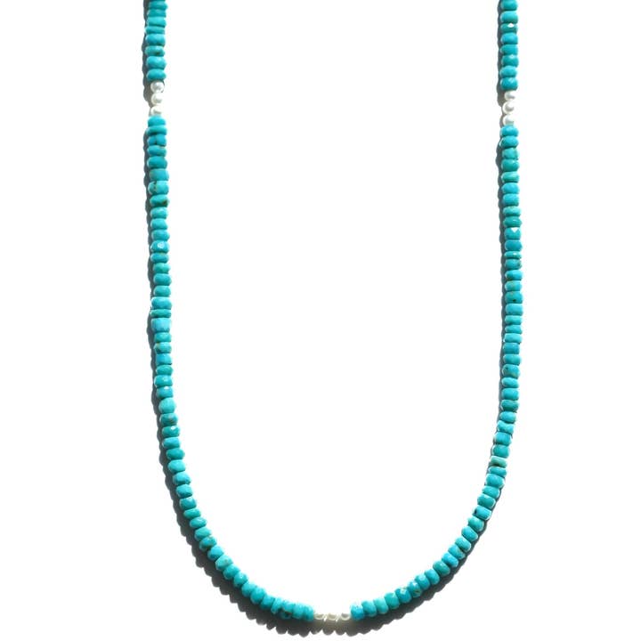 Collier perlé avec turquoises et perles pour la vente par Julia Szendrei Jewelry