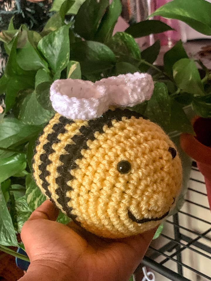 Crochet Pale Yellow Bee Stuffed Animal for wholesale by WanderlustBee