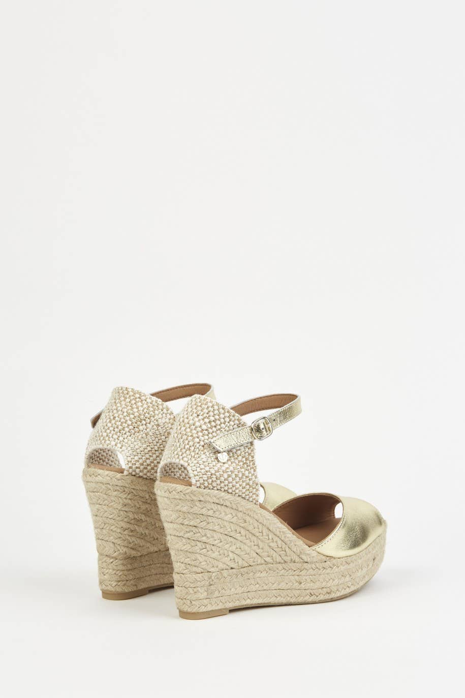 La Valeta Espadrilles-Ibera Factory Shoes slu - Wholesale Lifestyle Sneakers - Women's - Charlene Gold Peep Toe | Women's Golden Espadrilles3