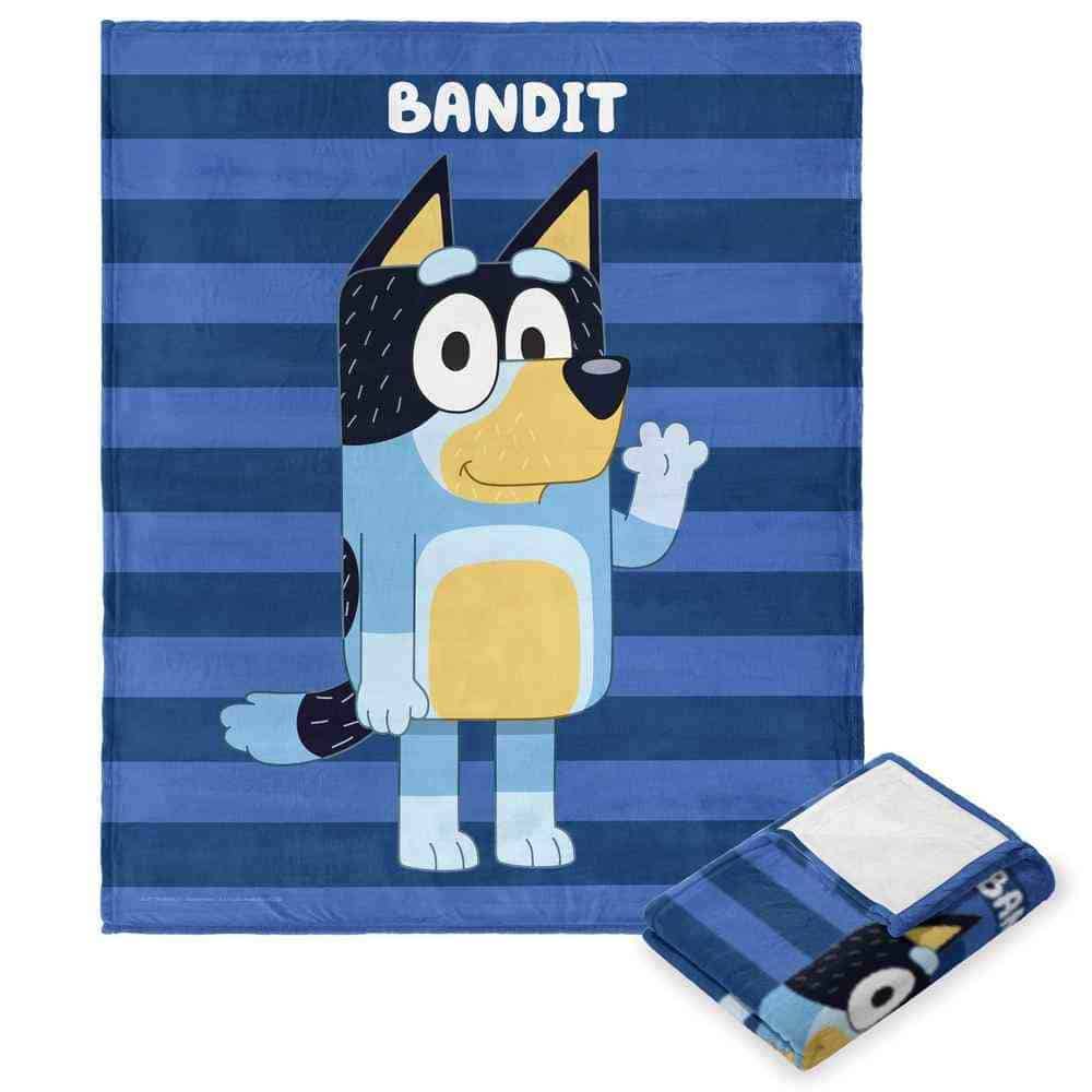 The Northwest Group - Wholesale Throw Blanket - Bluey ROLL CALL: BANDIT - HD Silk Touch Throw0