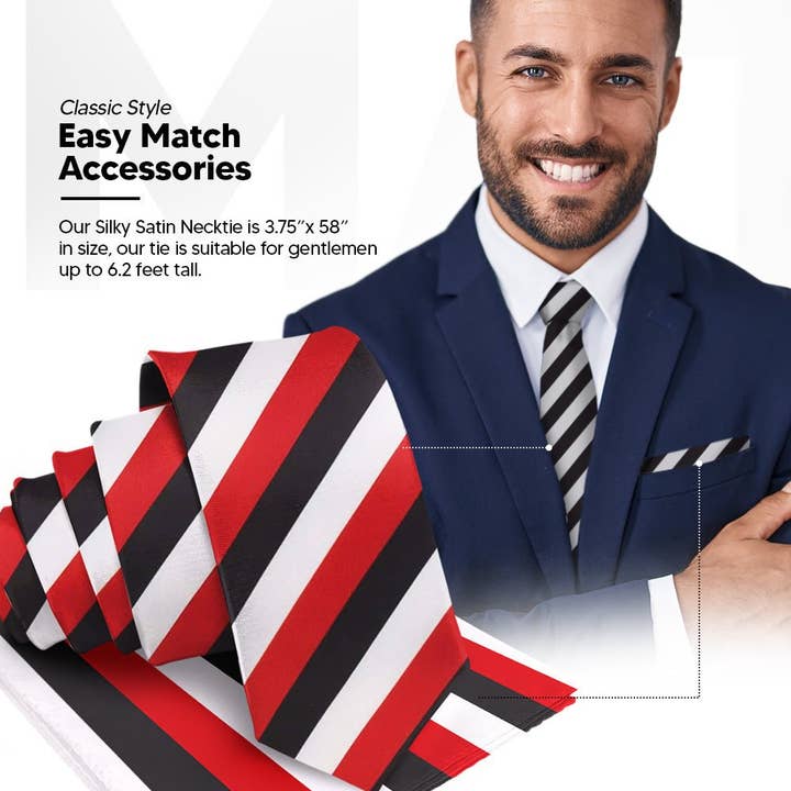 Dubal Brothers - Wholesale Necktie - Men's - Striped Necktie & Pocket Square (Multipacks) by Vittorio Farina18