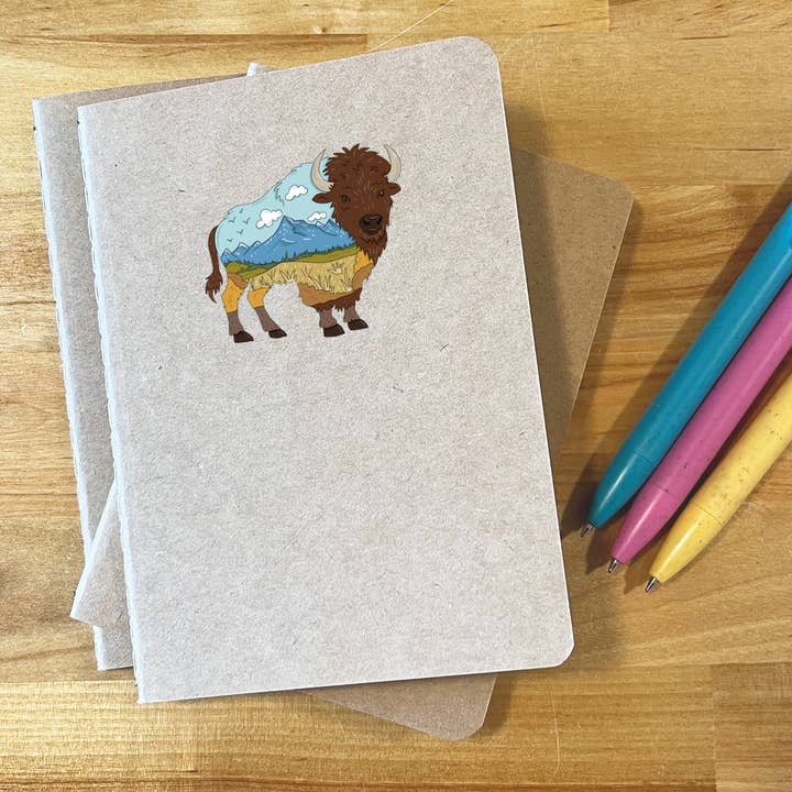 Prairie Buffalo Mini Journal for wholesale by KTF Design Co.