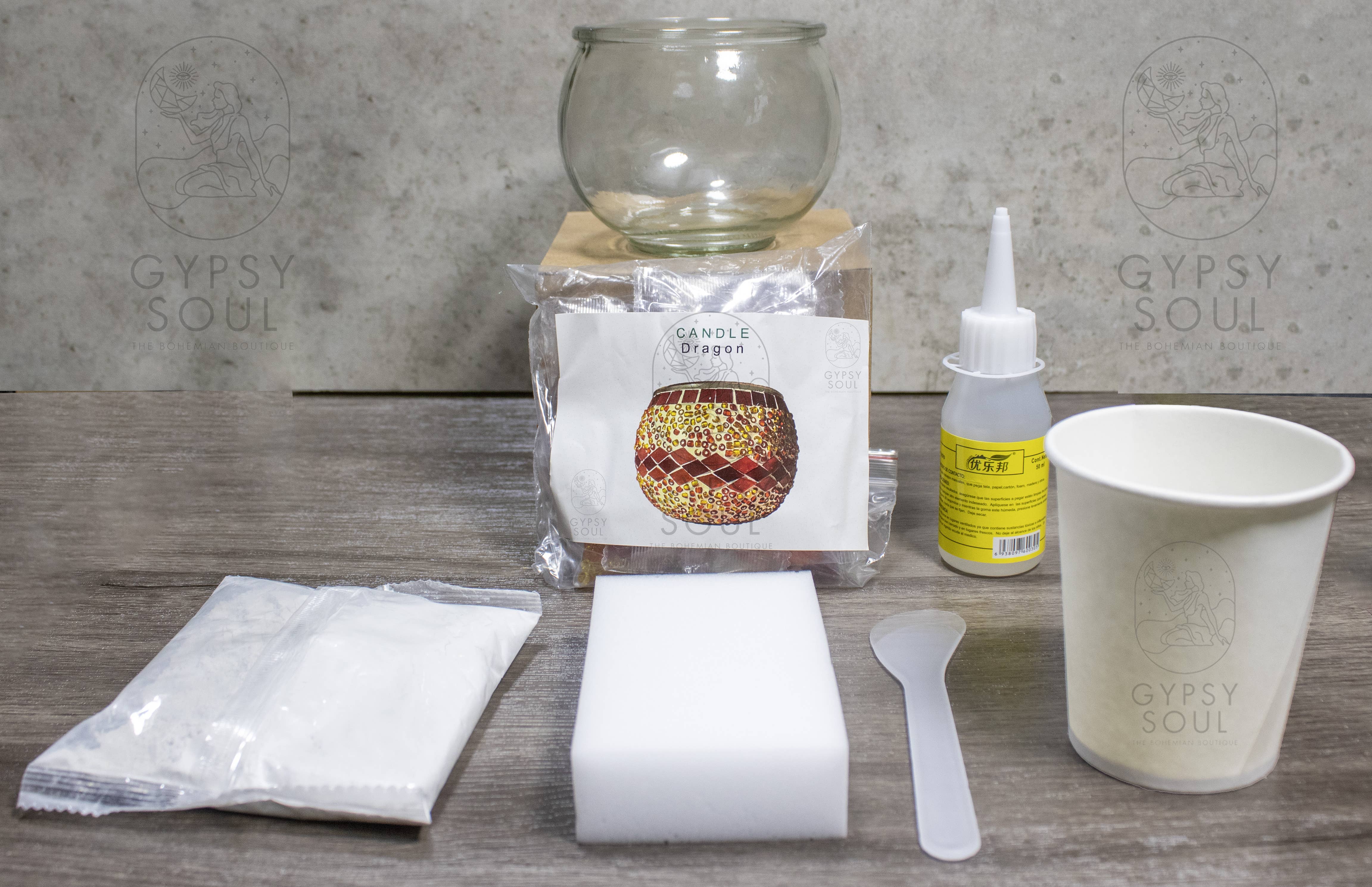 Gypsy Soul - Wholesale DIY Craft Kit - DIY Turkish Mosaic Candle Holder Kit 3