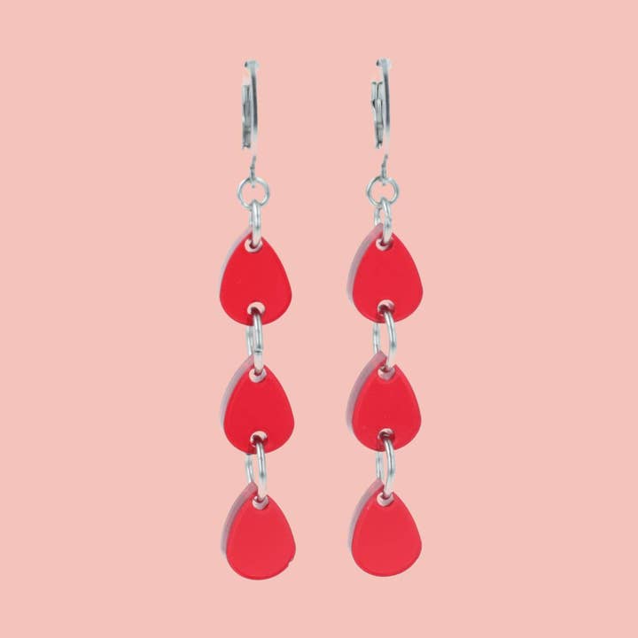 Brincos Blood Drip Huggie Hoop por atacado de Sour Cherry