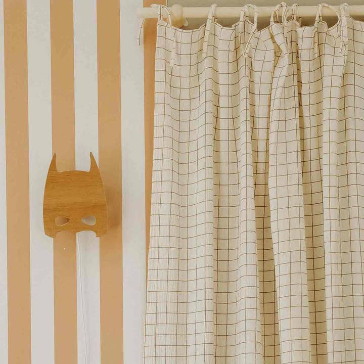 Cocoeko - Wholesale Curtain - DUO of tie-top CHECK curtains