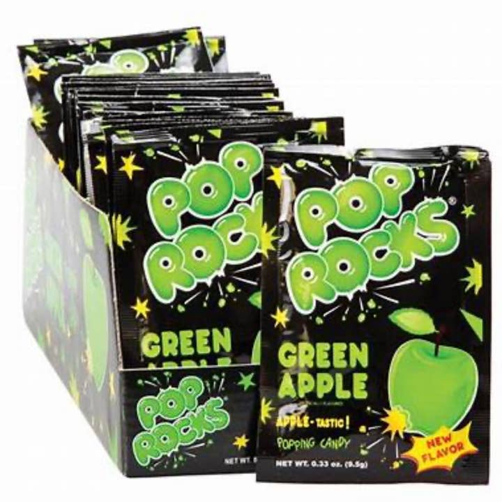 O'Shea's Candies Sweet Shop - Wholesale Hard Candy - Nostalgic Pop Rocks “Green Apple 🍏 ” Flavor 24ct Dsp Box