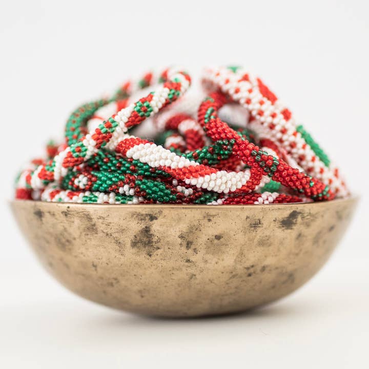 Aid Through Trade - Wholesale Armband met kralen - Kinderen - Rollies® voor kinderen - Maretak (Kerstmis) - Set van 121