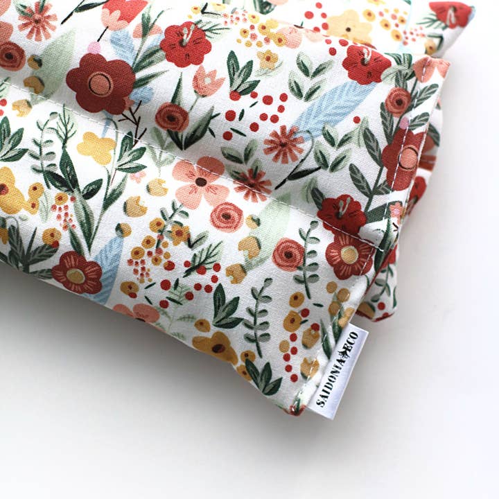 SaidoniaEco - Vente Compresses chaud/froid - Enveloppement pour le cou et le corps chaud froid avec sac de riz lesté ⋆ Fleurs bohèmes5