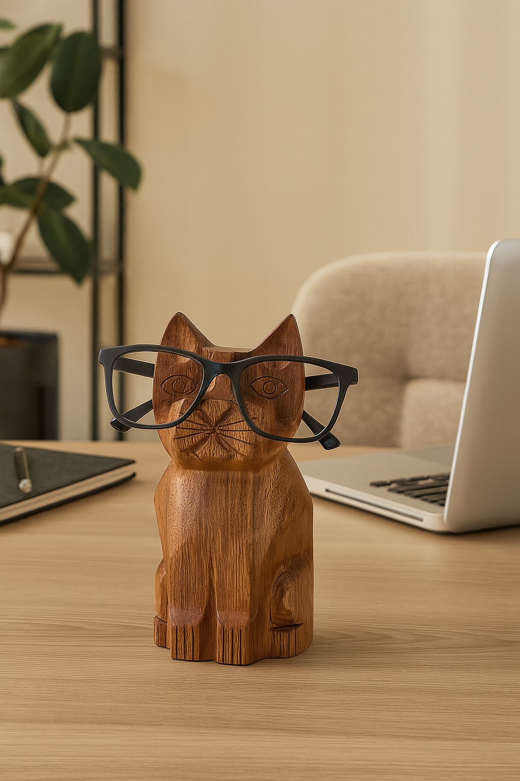 Matr Boomie Fair Trade - Wholesale Eyewear Cases & Holders - Unisex - Cat Eyeglass Holder Stand - Hand Carved Wood6