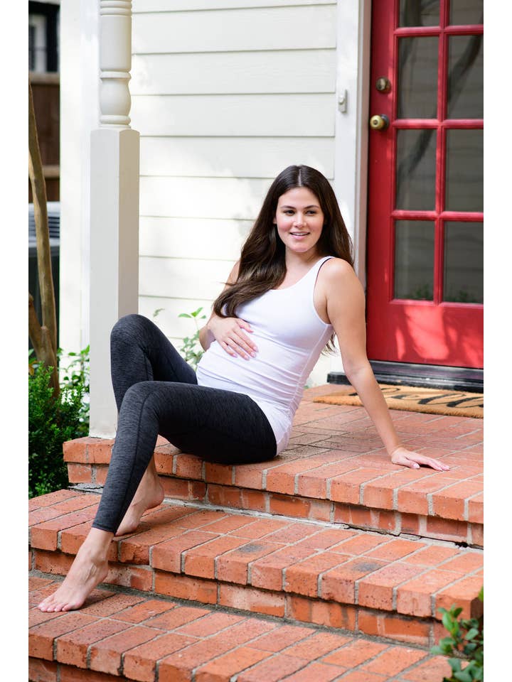 Berkley Clothing - Vente Legging tendance – maternité - Legging 7/8 taille haute ultra doux Cindy - Gris sidéral6