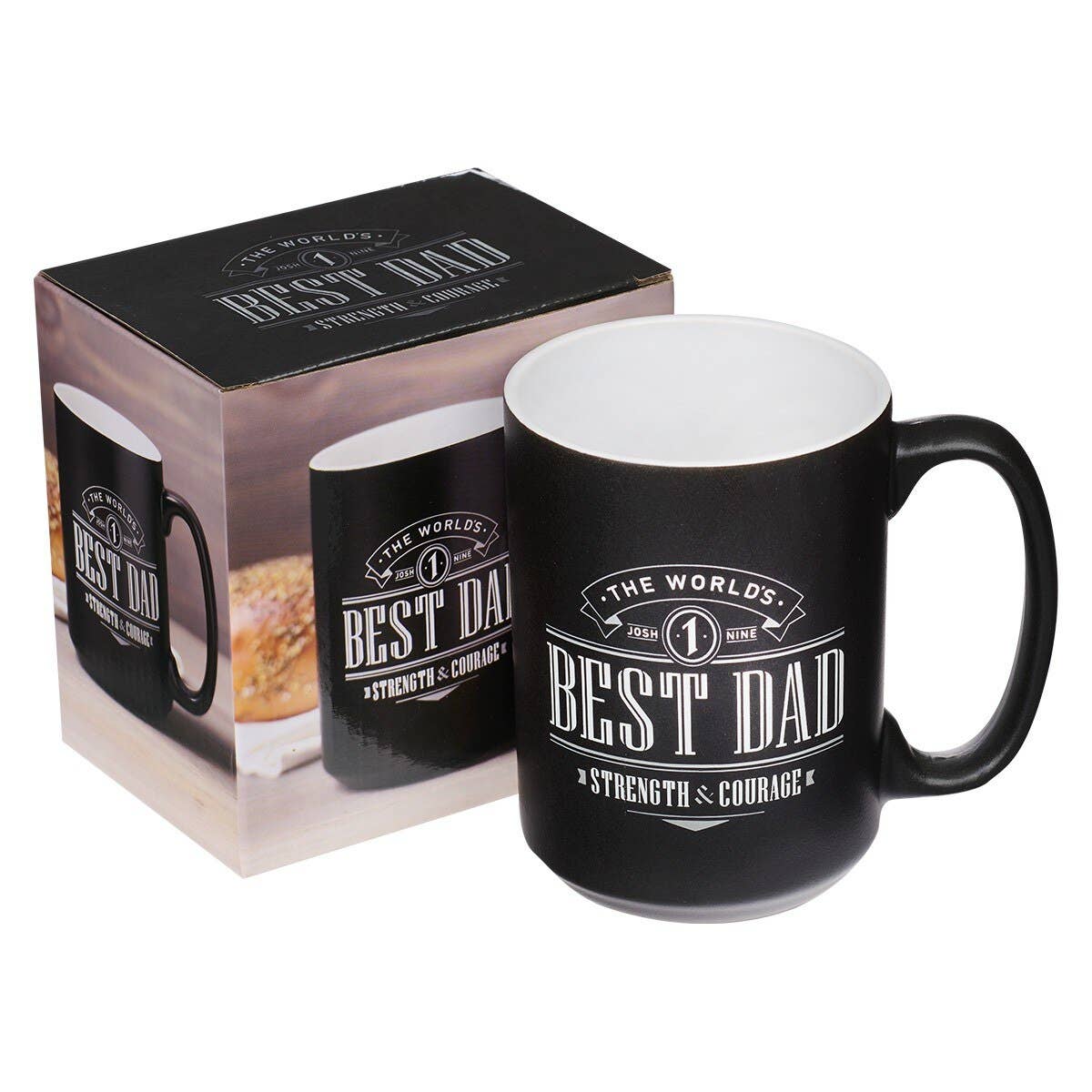 Christian Art Gifts - Wholesale Coffee Mug - Mug Black/White Best Dad Josh. 1:91