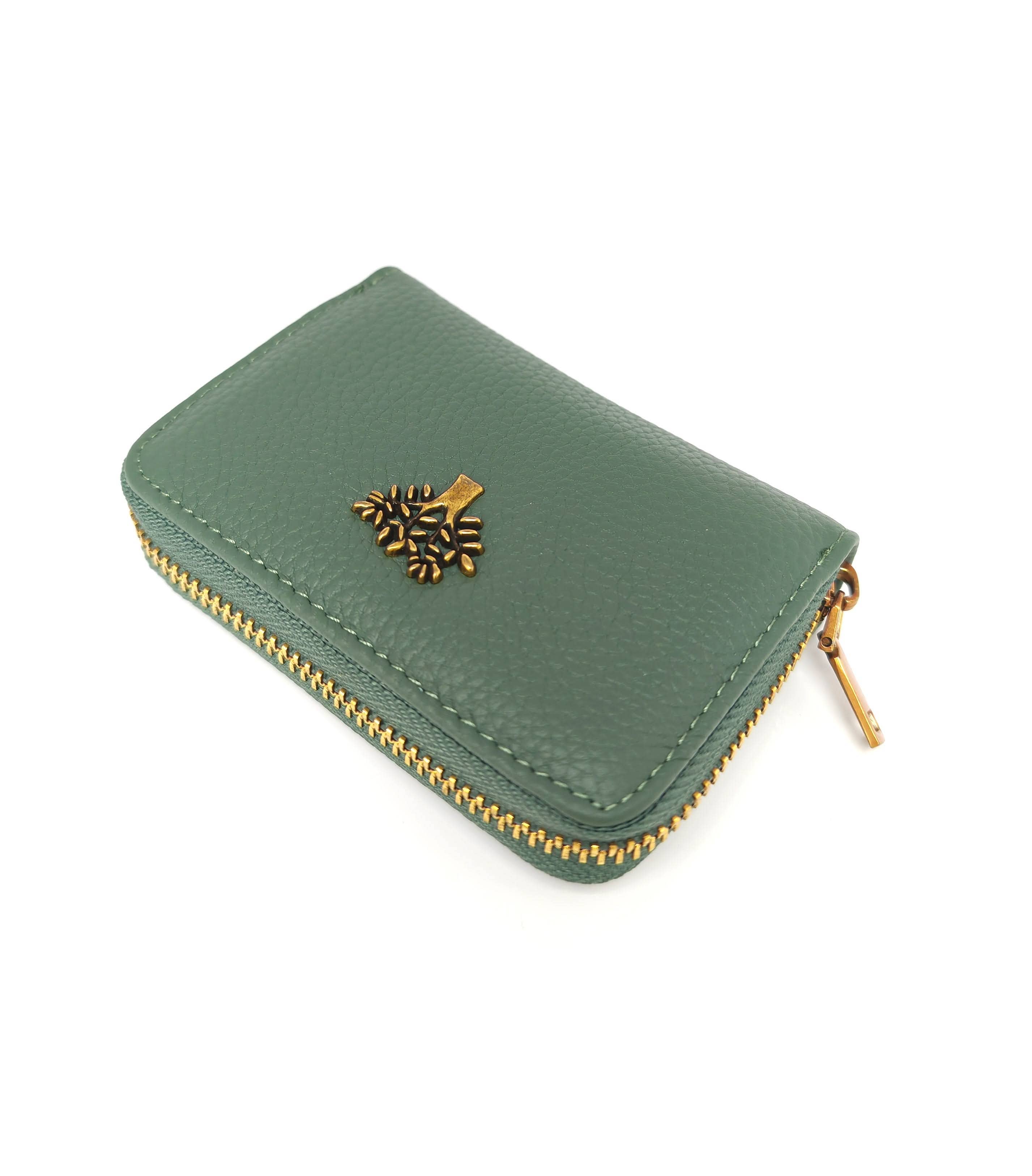 Superbia - Wholesale Wallet - Women's - Genuine Leather Zip Around Tree Life Card Holder-1082