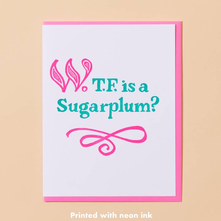 Carte de vœux en letterpress Sugarplum Holiday - Carte de Noël - Fabriquée aux États-Unis pour la vente par And Here We Are