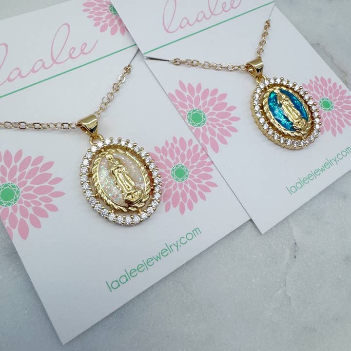 Goldene Maria-Anhänger-Halskette, Religiöser Schmuck Religiöses Geschenk für den Großhandel von Laalee Jewelry