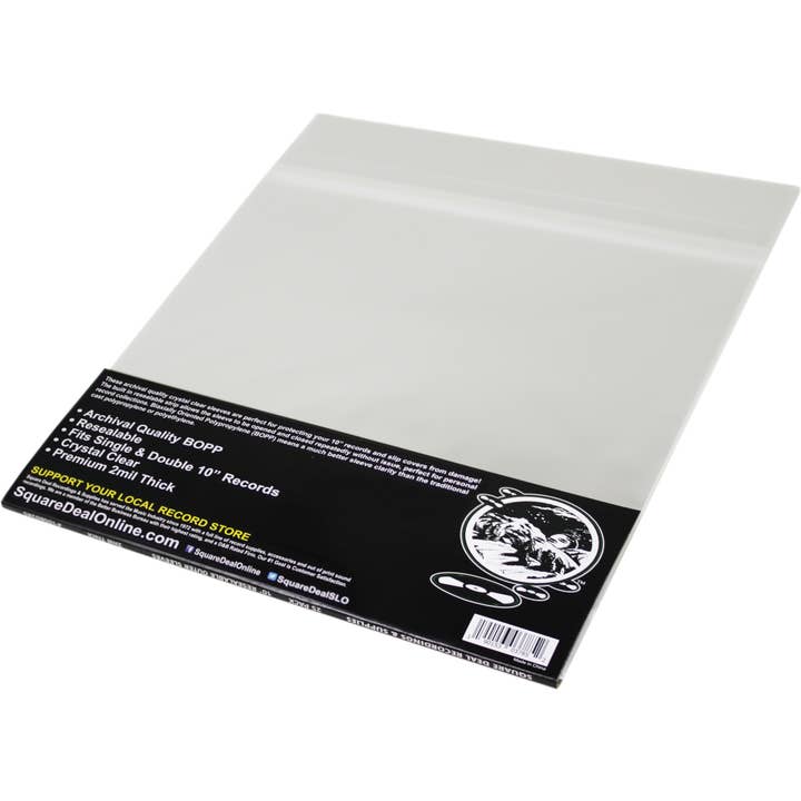 Square Deal Recordings & Supplies - Wholesale Music Accessory - 10" Resealable Record Outer Sleeve - Polypropylene - Premium1