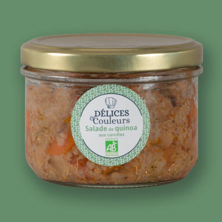 Quinoa Salad with Carrots Tomatoes Cilantro Organic Salad for wholesale by Délices & Couleurs, la cuisine en bocal