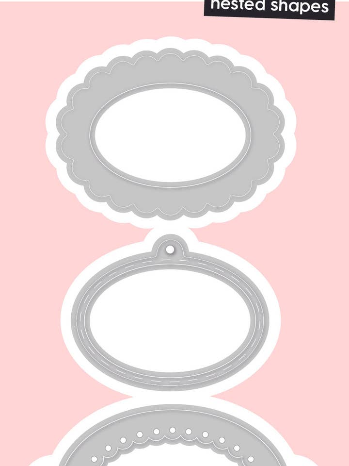 CCL Cutting Die Nested Shapes Oval Essentials 65x121x1mm 1 PC nr.158 for wholesale by Ecstasy Crafts Distributing