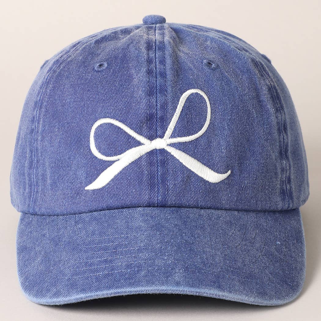 Fashion City - Wholesale Baseball Cap - Women's - Bow Embroidered Cotton Baseball Cap19