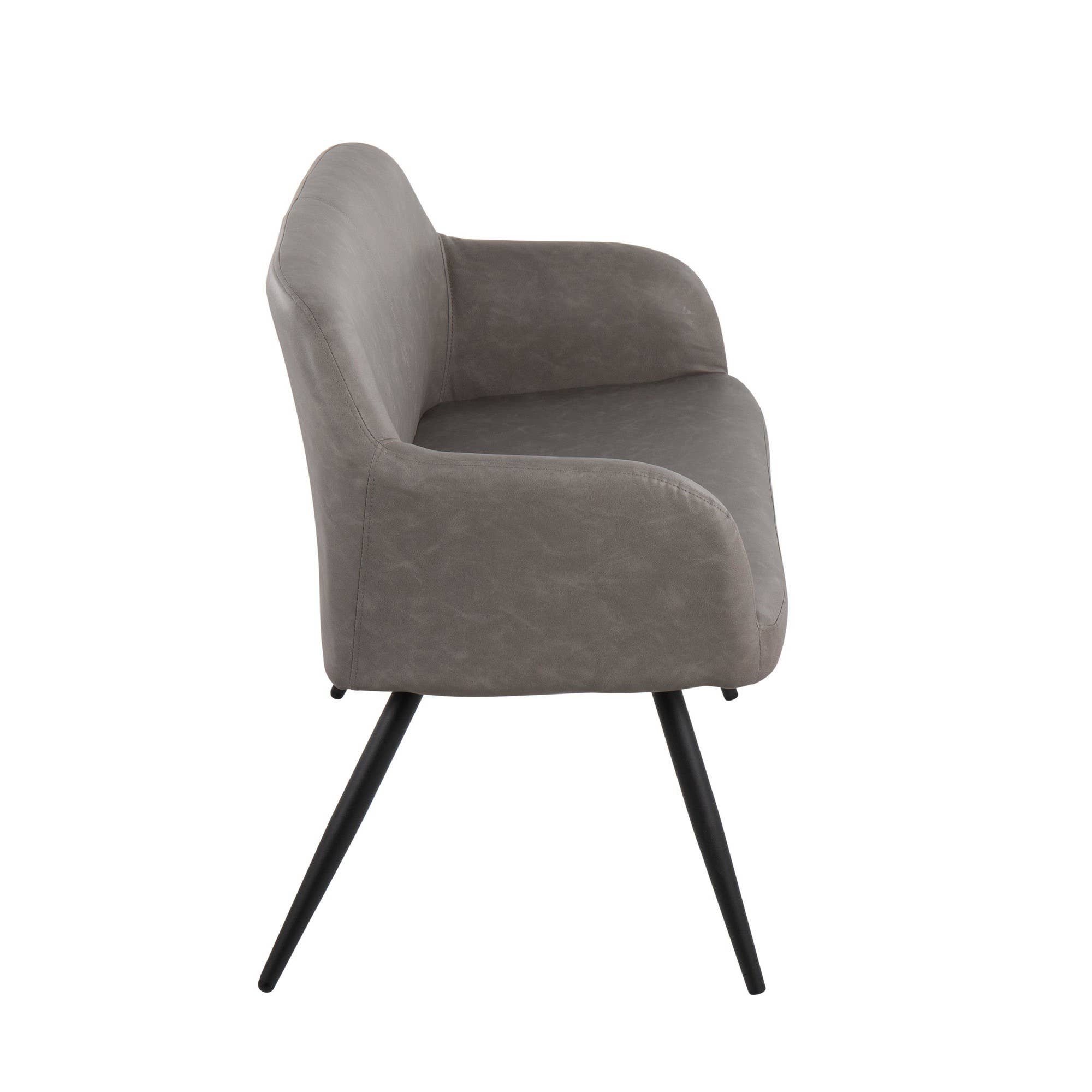 Black Steel Camel PU Daniella High Back Bench for wholesale on Faire13