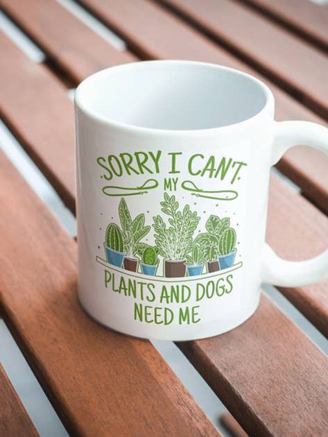 Sorry I Can't My Plants and Dogs Need Me Mug for wholesale by Greens N' Things LLC