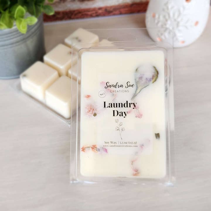 Cera di Soia Profumata "Giorno di Bucato", 5,5 oz | Formato Extra Large per la vendita all'ingrosso da parte di Sandra Sue Creations LLC