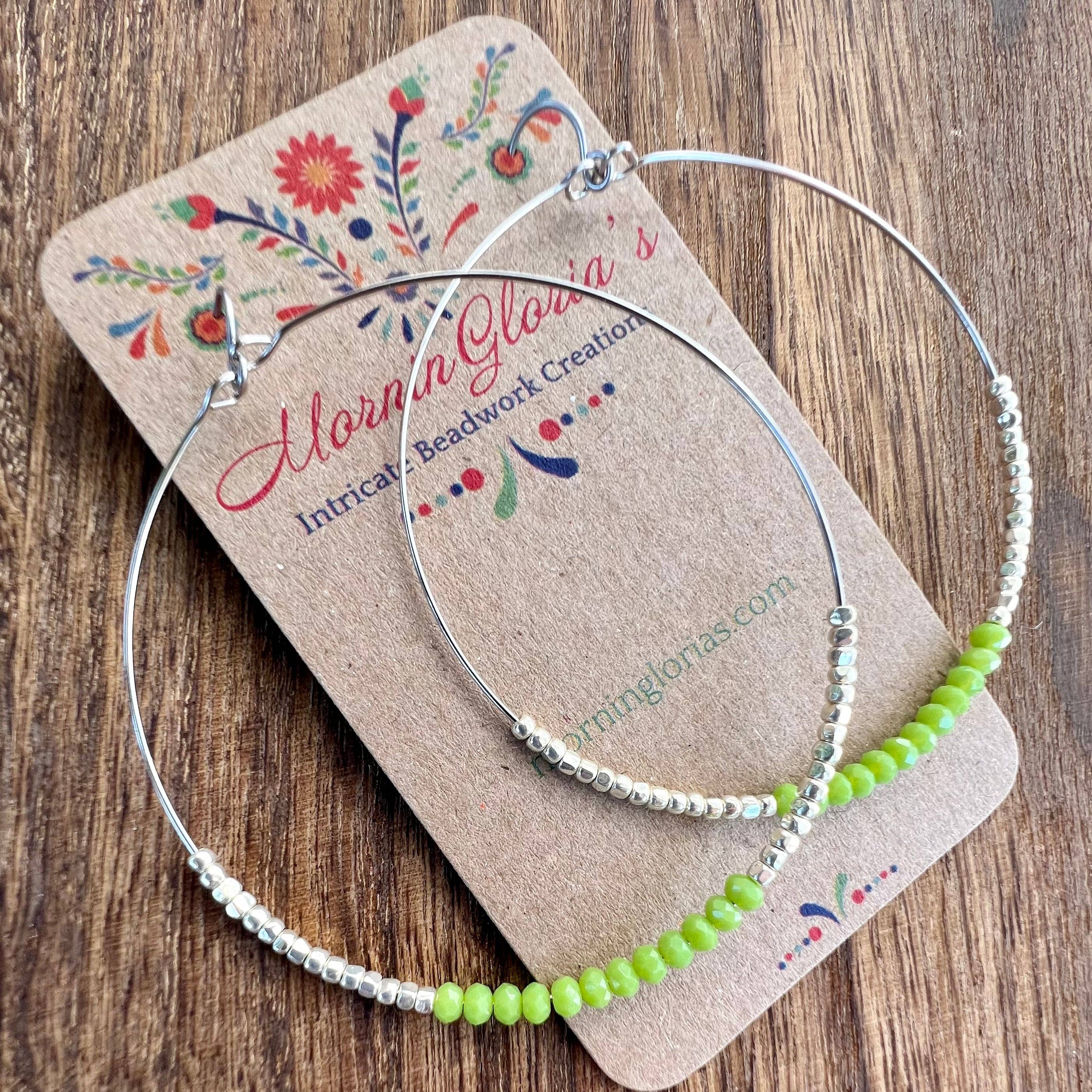 MorninGloria's - Wholesale Hoop Earrings - Crystal Beaded Hoop Earrings6