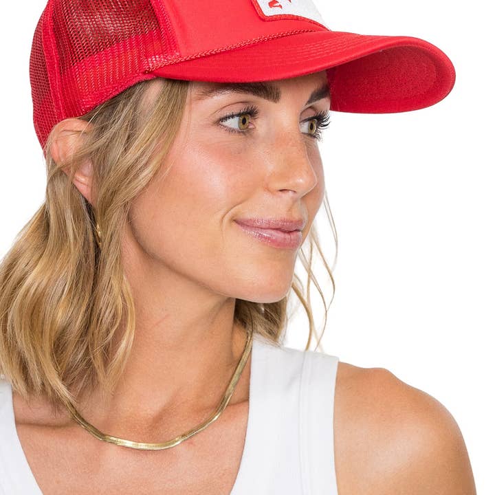 Mucho Amor Trucker Hat in Red for wholesale on Faire3