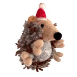 Adorno de árbol de Navidad de erizo para venta al por mayor de Santa and friends