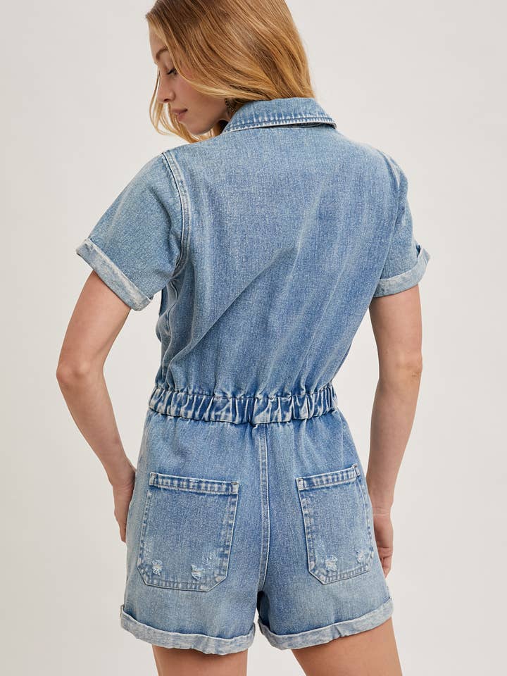 Bluivy – Romper - Mulher por atacado – CASACÃO DE MANGA CURTA EM JEANS LAVADO17