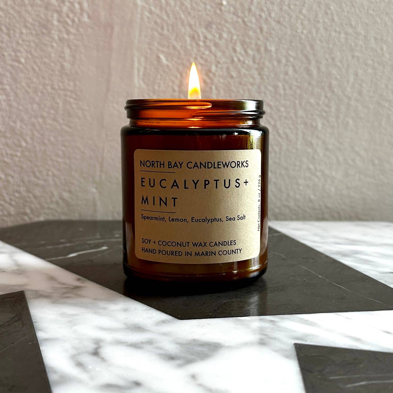North Bay Candleworks - Vente Bougie en bocal - Menthe eucalyptus (taille mini, 3,8 oz)2