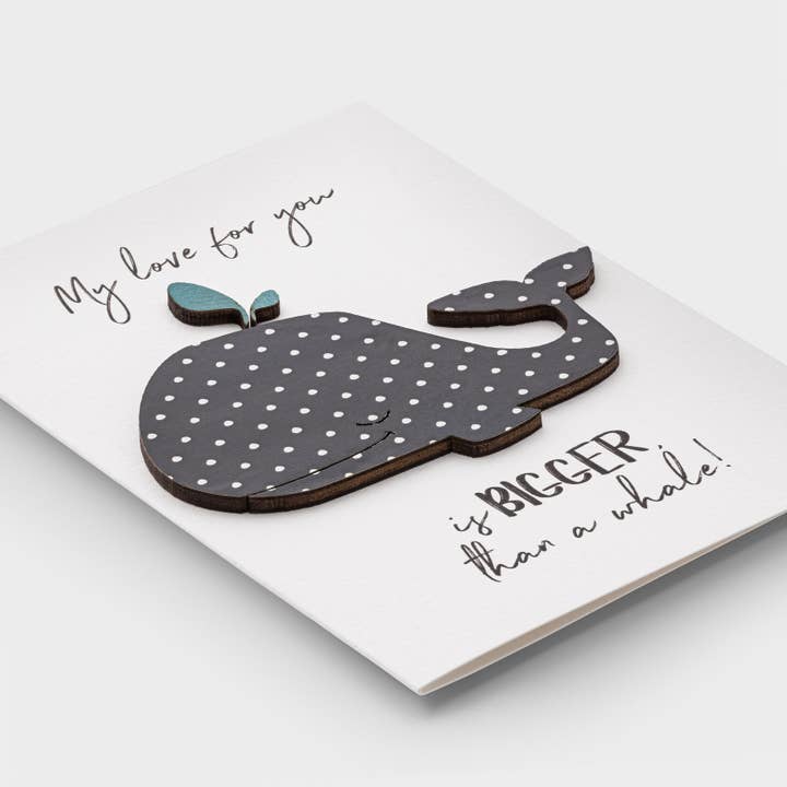 3D Wooden Love Greeting Card – Romantic Whale Card PESKOVOI for wholesale by PESKOVOI