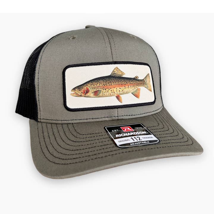 Loden Green Black Rainbow Trout Fly Fishing Hat - Richardson Snapback 112 for wholesale on Faire