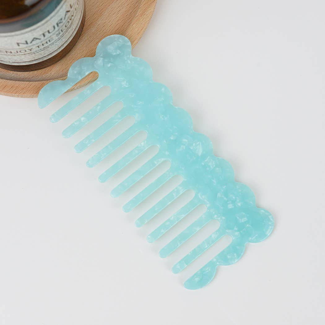 TheDivaSoap - Vente Peigne/brosse à cheveux - Peigne large à dents fines en acétate multicolore, écologique0
