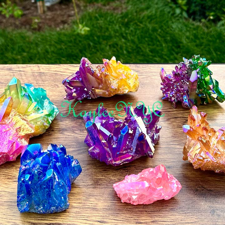 KayleeNYC - Wholesale Spiritual Stone/Crystal - 6-7 PCs Mix Aura Lemurian Quartz Cluster Crystal2
